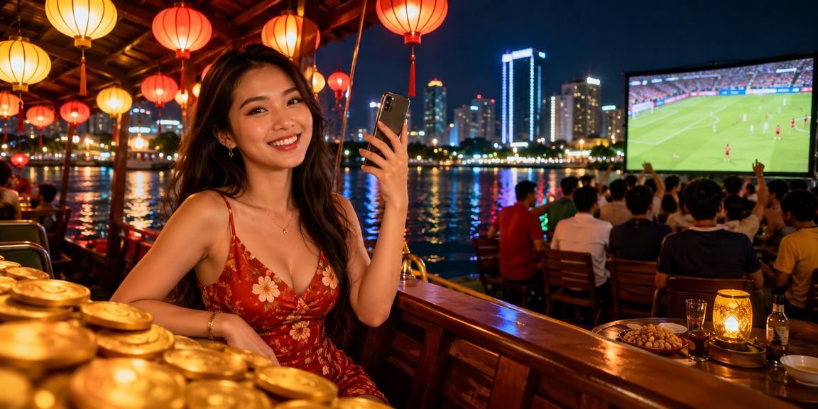 Không khí đêm Hà Nội gợi bối cảnh xem bóng đá trên điện thoại