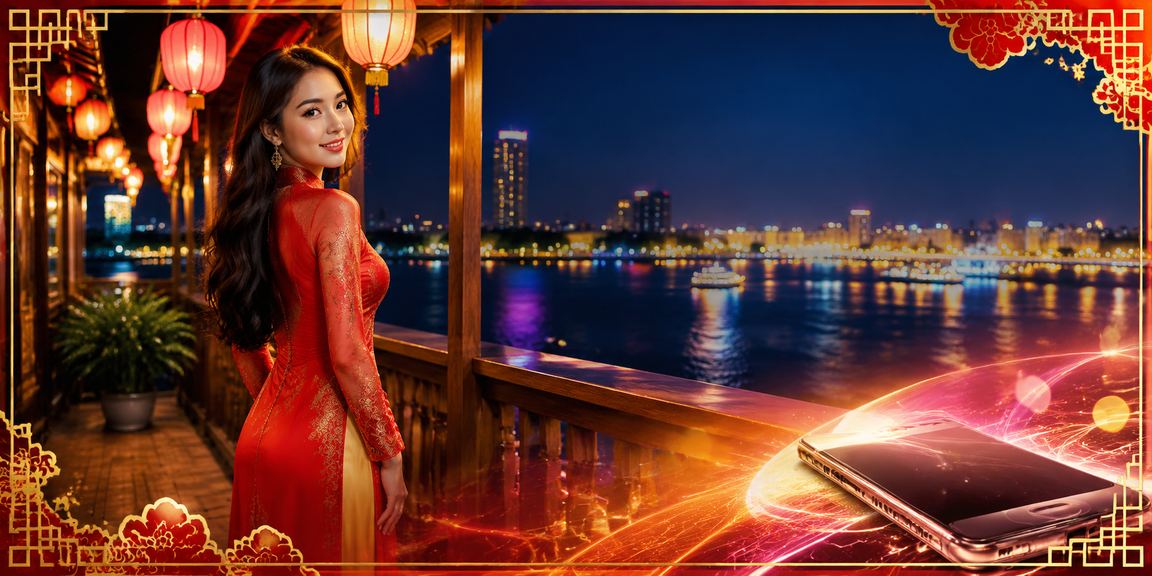 Bối cảnh miền Mekong với áo dài minh họa hành trình giải trí địa phương